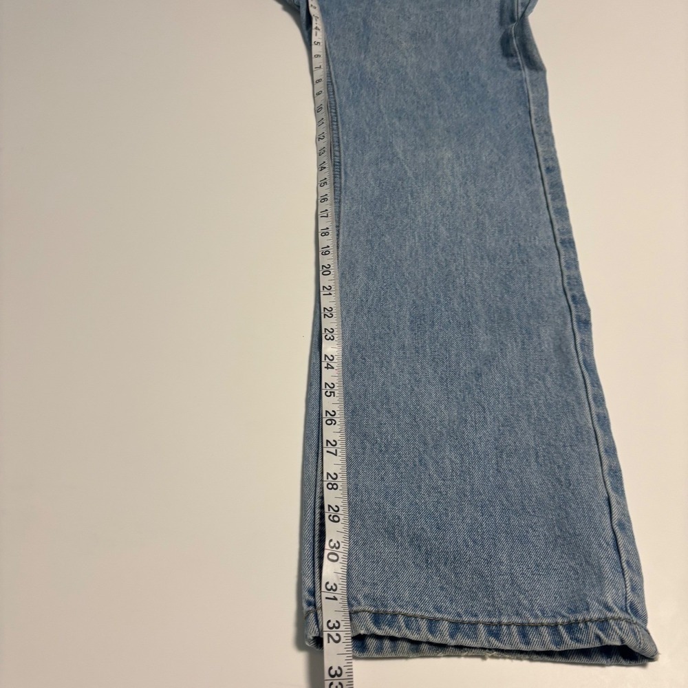 Levis 505 Regular Fit Jeans Mens 34x32 Light Wash Blue Straight Leg Denim - Picture 9 of 11